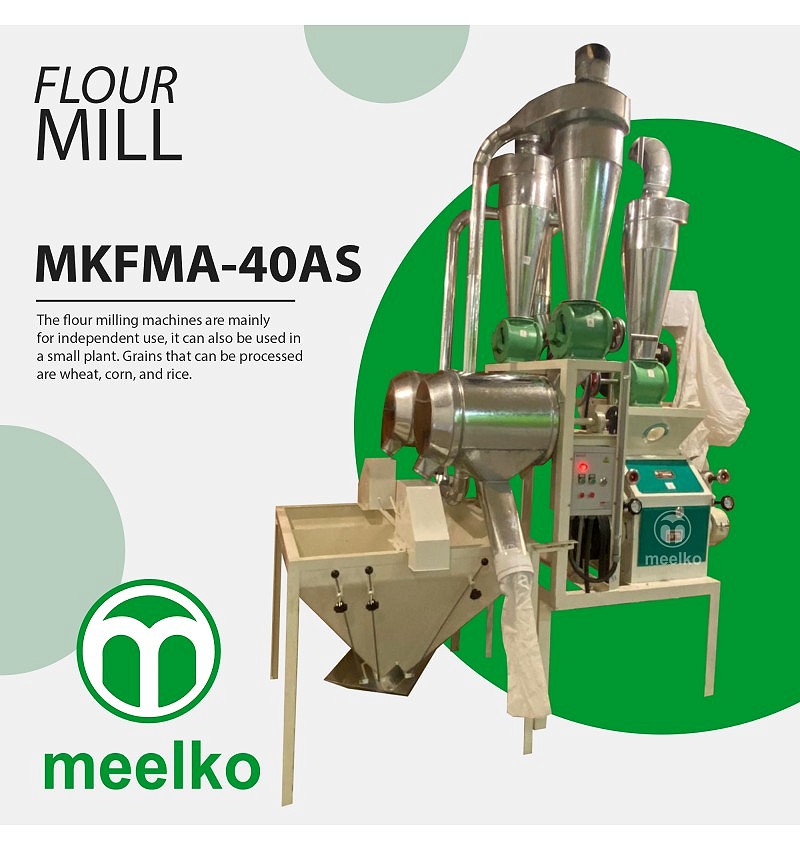 Imagen del producto Molino de Harina MKFMA-40AS Semiautomático de 175–225 kg/h - Meelko