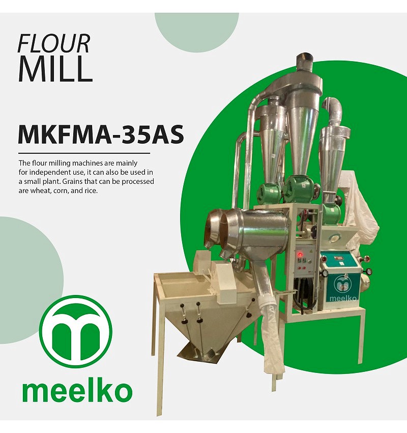 Imagen del producto Molino de Harina MKFMA-35AS Semiautomático de 130–175 kg/h - Meelko
